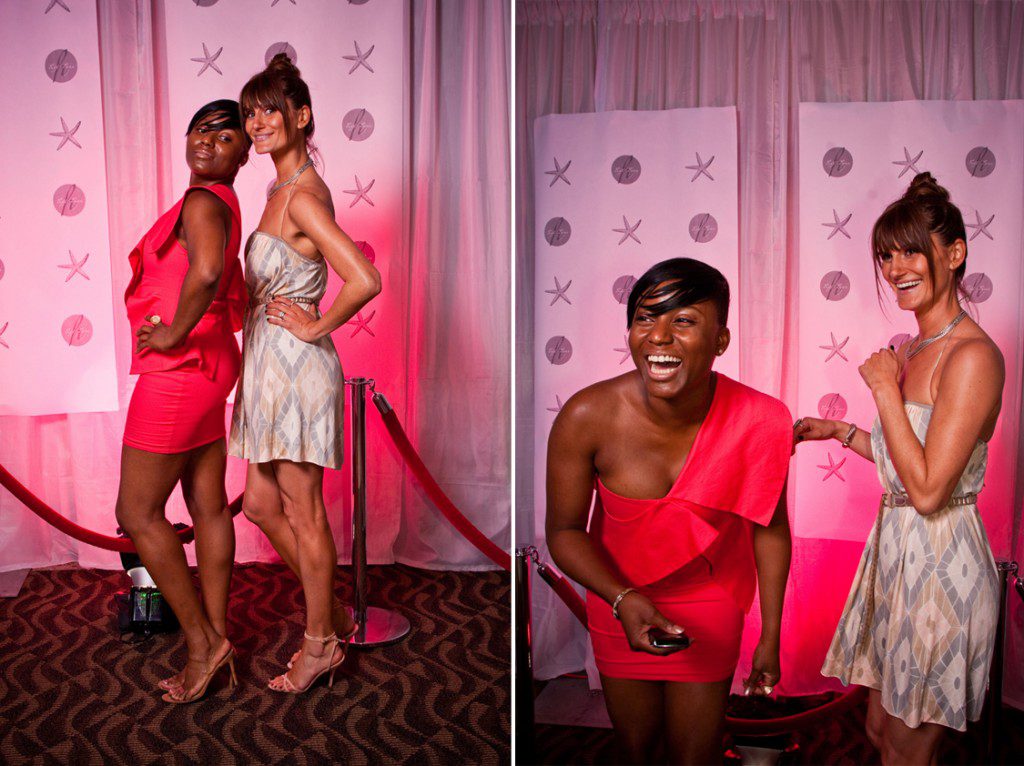 red carpet style photo booth wedding reception