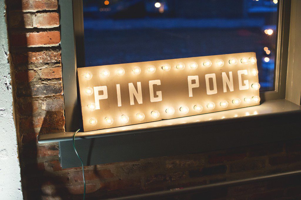 Custom ping pong table marquee sign wedding reception