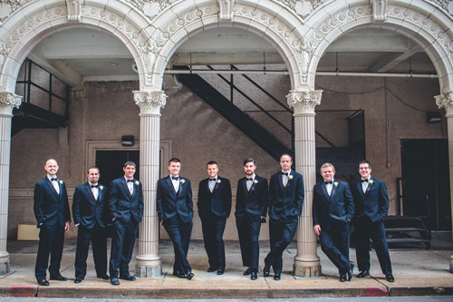 groomsmen at winter white wedding in st. louis | Events Luxe weddings