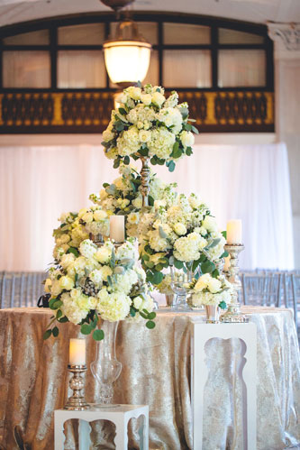 flowers at winter white wedding in st. louis | Events Luxe weddings