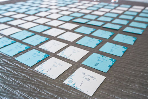 place cards at winter white wedding in st. louis | Events Luxe weddings