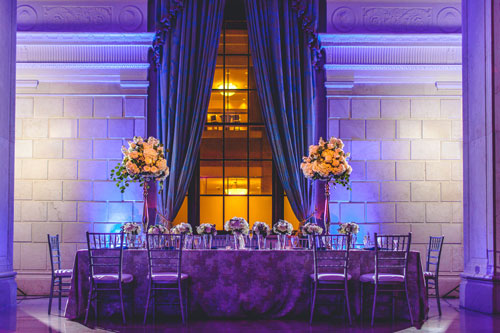Marriot Grand Cobalt blue and winter white wedding | Events Luxe Weddings