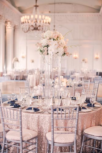 Table setting at Marriott St Louis Grand Crystal Ballroom | St. Louis Weddings by Events Luxe