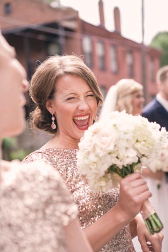 Bridesmaid with Belli Fiori wedding bouquet | St. Louis Weddings by Events Luxe