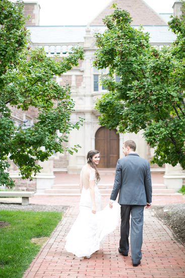Bride & Groom at Graham Chapel, Washington University | Weddings by Events Luxe