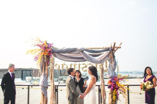 Bride & Groom at Rooftop Wedding at Bissingers | Events Luxe Weddings