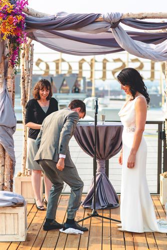 Bride & Groom at Rooftop Wedding at Bissingers | Events Luxe Weddings