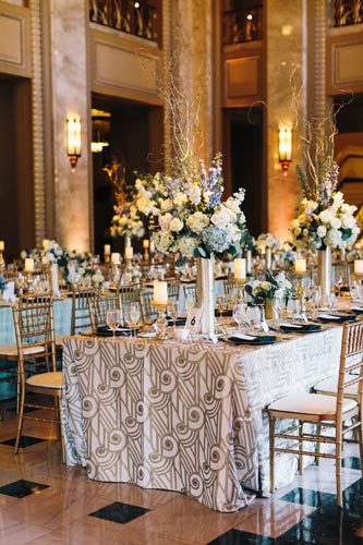 Black Tie Wedding Table Settings at Peabody Opera House | Events Luxe Weddings