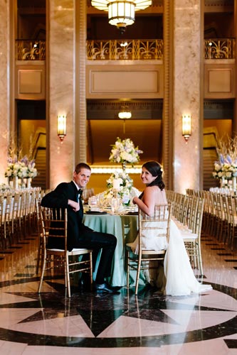 Bride & Groom at Black Tie Wedding at the Peabody Opera House | Events Luxe Weddings