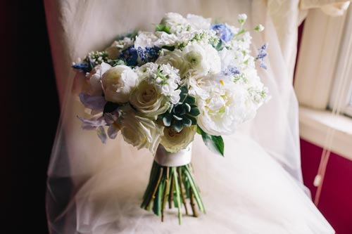 White & Blue Wedding bouquet | Events Luxe Weddings