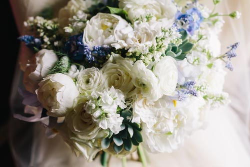 White & Blue Wedding bouquet | Events Luxe Weddings