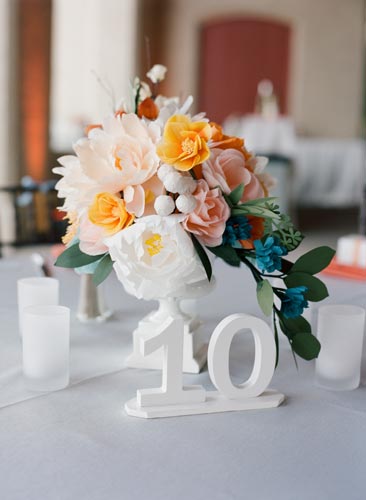 Paper flower table settings | events luxe weddings